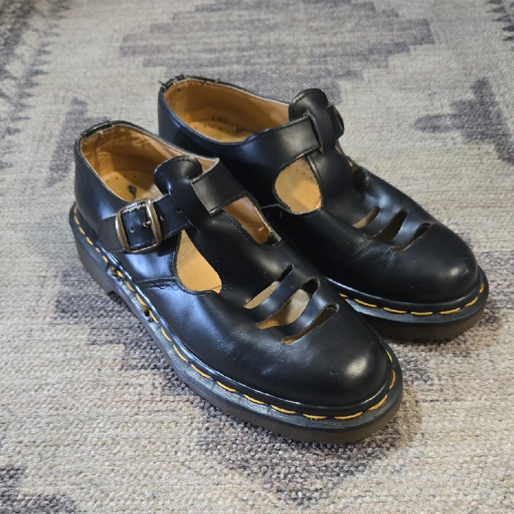 Dr. Martens Made Englad Black Leather Soles Youth